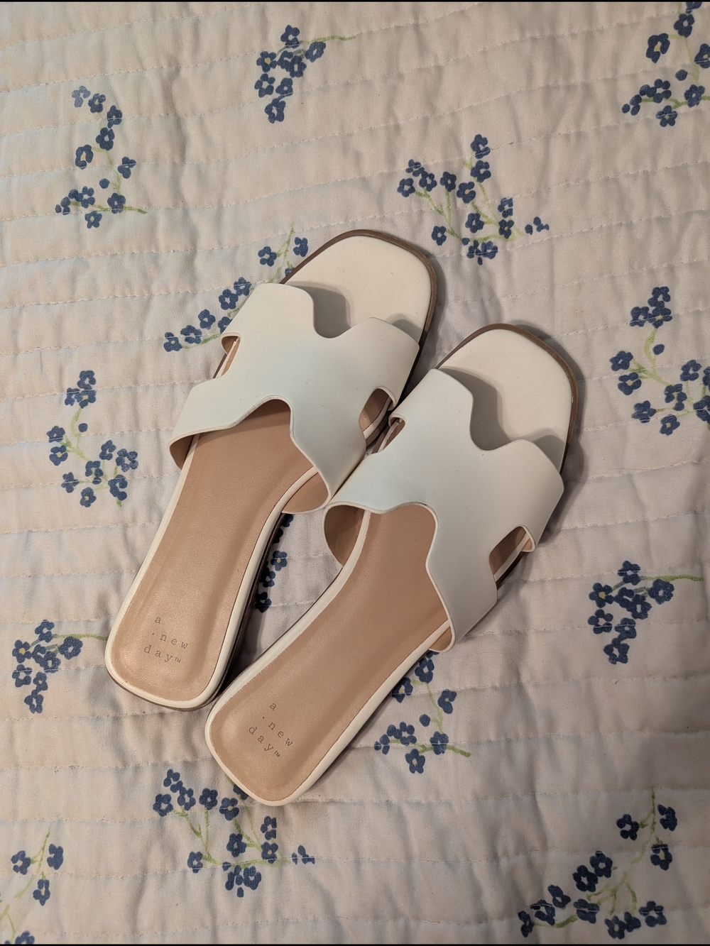 a new day White Women's Slide Sandals - Cutout Slip-On